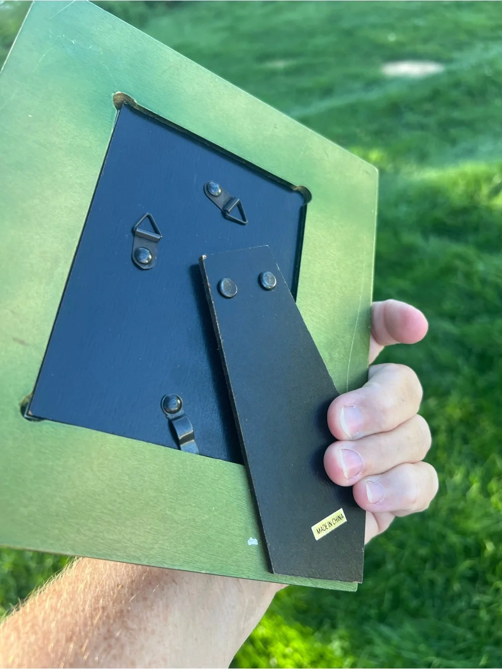 Dark Green Photo Frame with Silver Leaf Accents 5x7